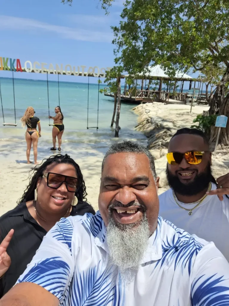 Hugh and guests at Chukka Ocean Outpost