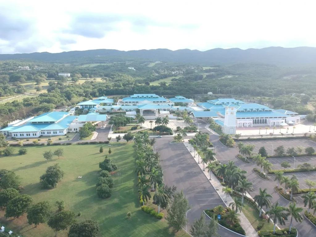 Aerial view of Montego Bay Convention Centre and surrounding grounds