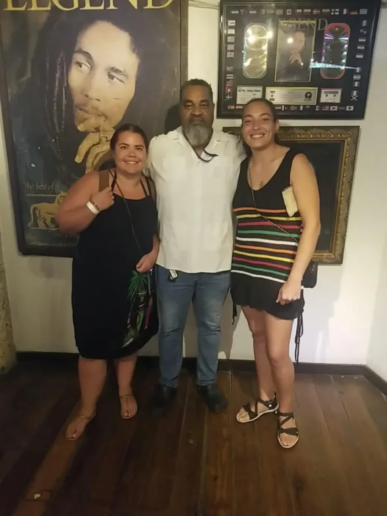 TedTours guests with Hugh at a Bob Marley attraction
