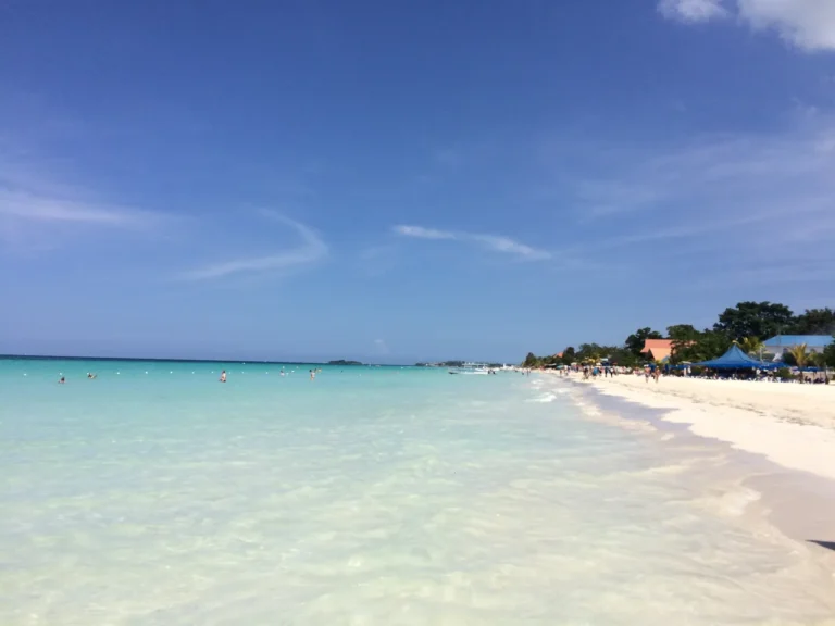 Clear turquoise water and sandy beach in Negril