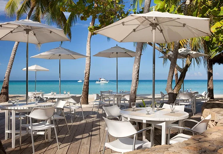 Beachside dining terrace at Couples Swept Away in Negril