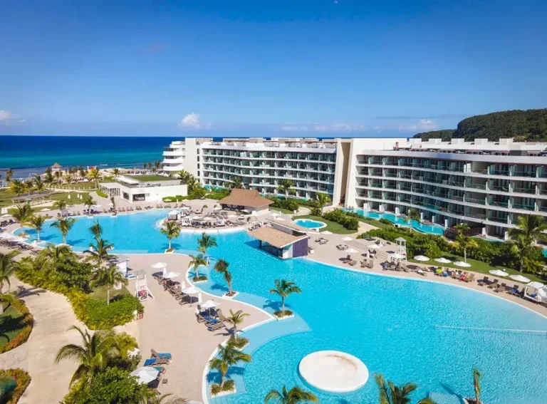 Resort buildings and pools at Ocean Coral Spring