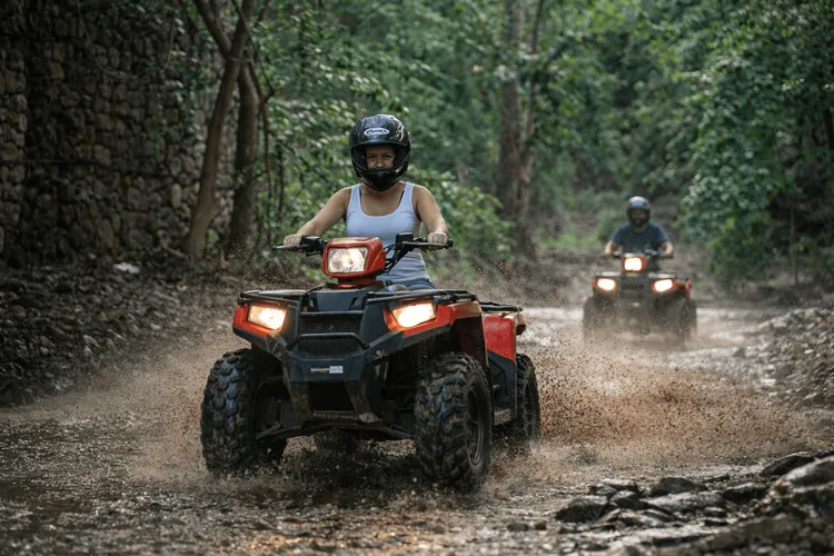 ATV riders at Chukka Sandy Bay in Jamaica