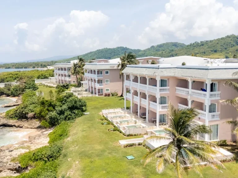 Grand Palladium Jamaica resort buildings overlooking the Caribbean Sea at Point Lucea